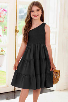  One-Shoulder Sleeveless Tiered Dress - [product_category], Minx Boutique-Southbury