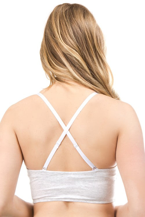 Cotton Jersey Long Line Bra White Medium Accessories
