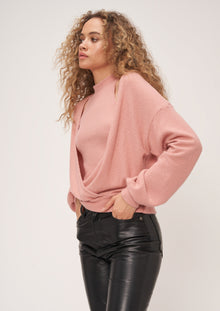  Pink Ribbed Mock Neck Two Piece - [product_category], Minx Boutique-Southbury
