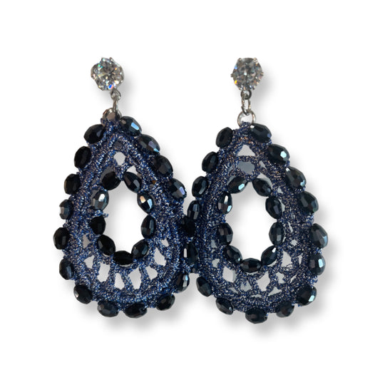 Crochet earrings - Navy Accessories