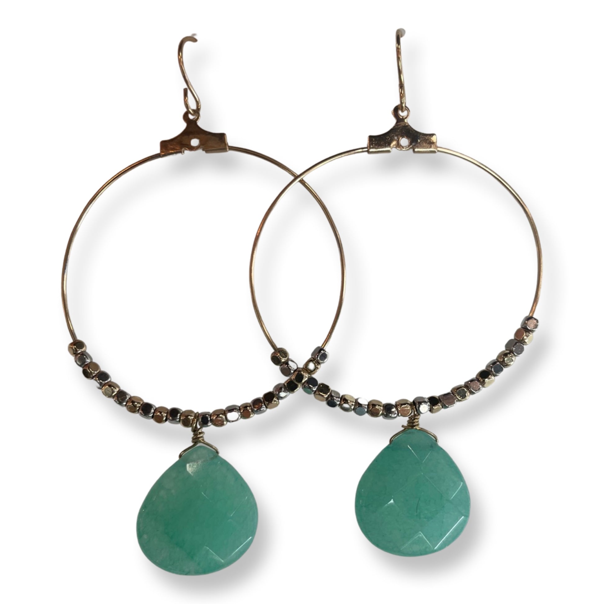 Blue Stone Dangle Hoop Earrings Accessories