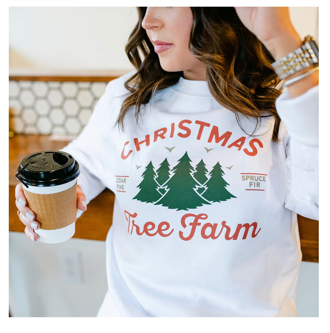 Christmas Tree Farm Sweatshirt Small Clothing