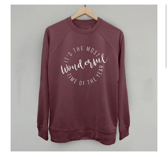 Holiday Burgundy Crew Neck - [product_category], Minx Boutique-Southbury