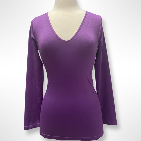 Long Sleeve V Neck Seamless Shirt - [product_category], Minx Boutique-Southbury