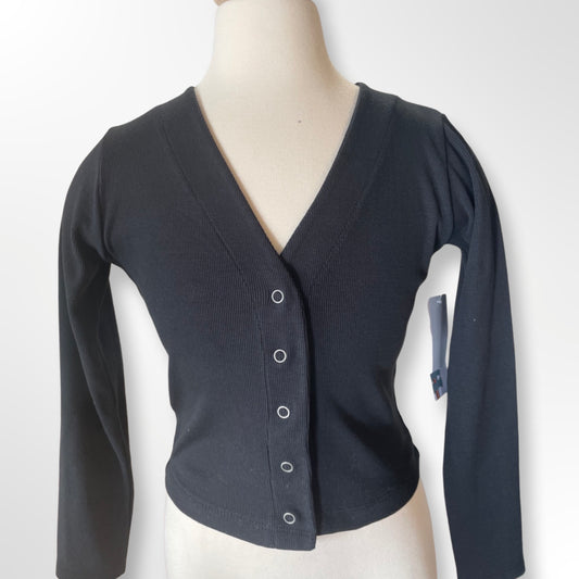 Vintage Havana Girls Ribbed Snap Button Cardi