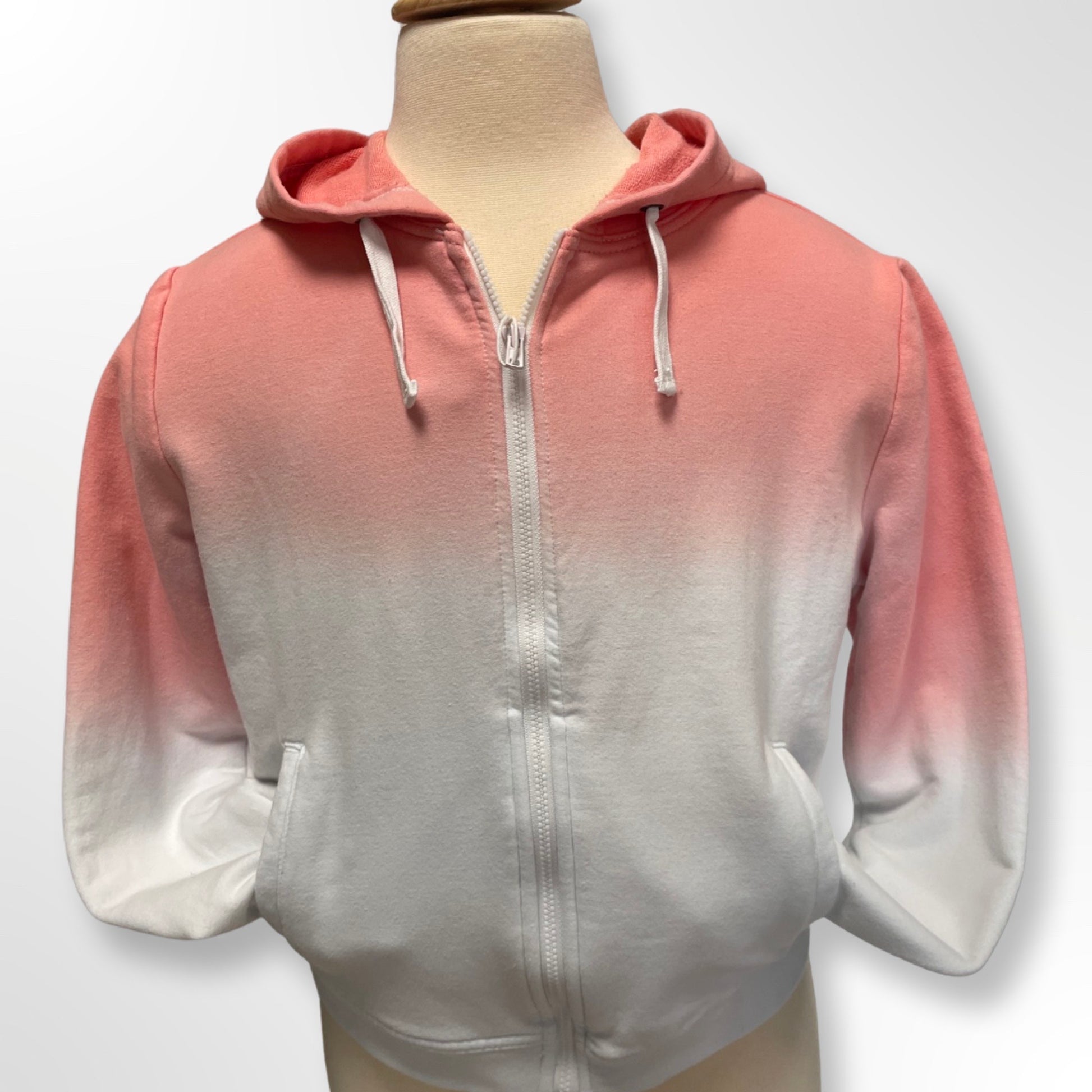 Tractr Girl Peach Dip Dye Ombre Hoodie sweatshirt