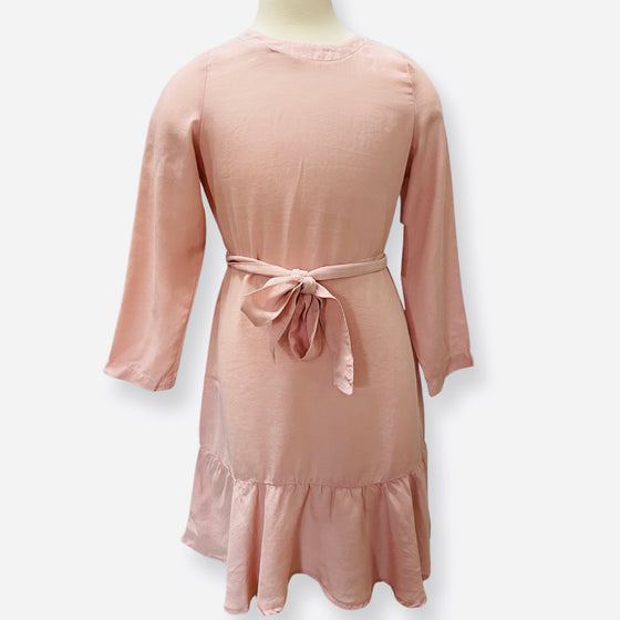 Girls Pink Ruffle Hem Dress - [product_category], Minx Boutique-Southbury