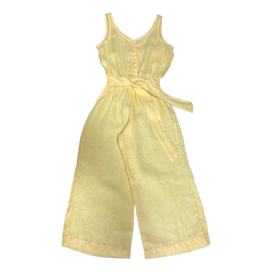 Bella Dahl Girl Linen Wide Leg Fray Yellow Jumper Romper