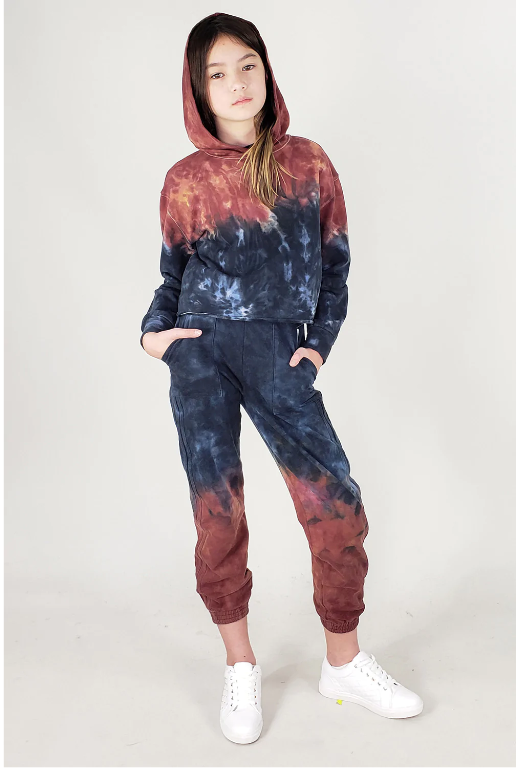 Tractr Girl Fiery Tie Dye Jogger - [product_category], Minx Boutique-Southbury