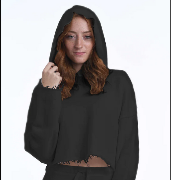 KatieJ NYC Juniors Black Cropped Hoodie - [product_category], Minx Boutique-Southbury