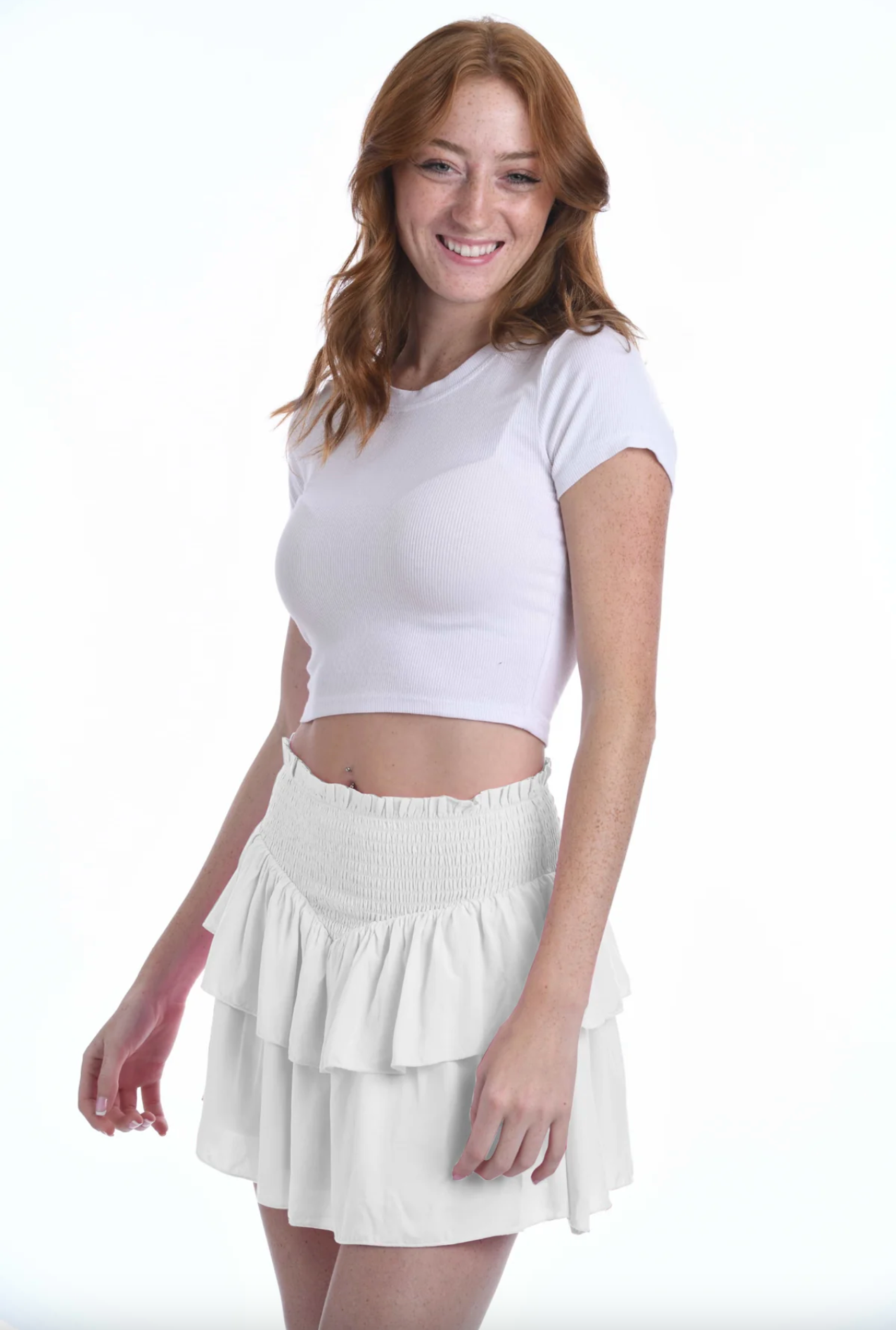 KatieJ NYC Juniors White Brooke Skirt skirt