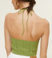 Cable Knit Sleeveless Cropped Halter Top Clothing