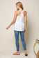 White Flowy Cut Out Back Tank Clothing