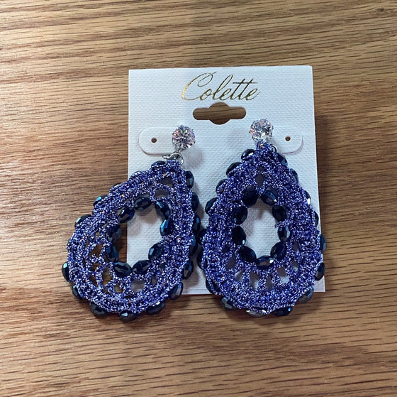Crochet earrings - Navy - [product_category], Minx Boutique-Southbury