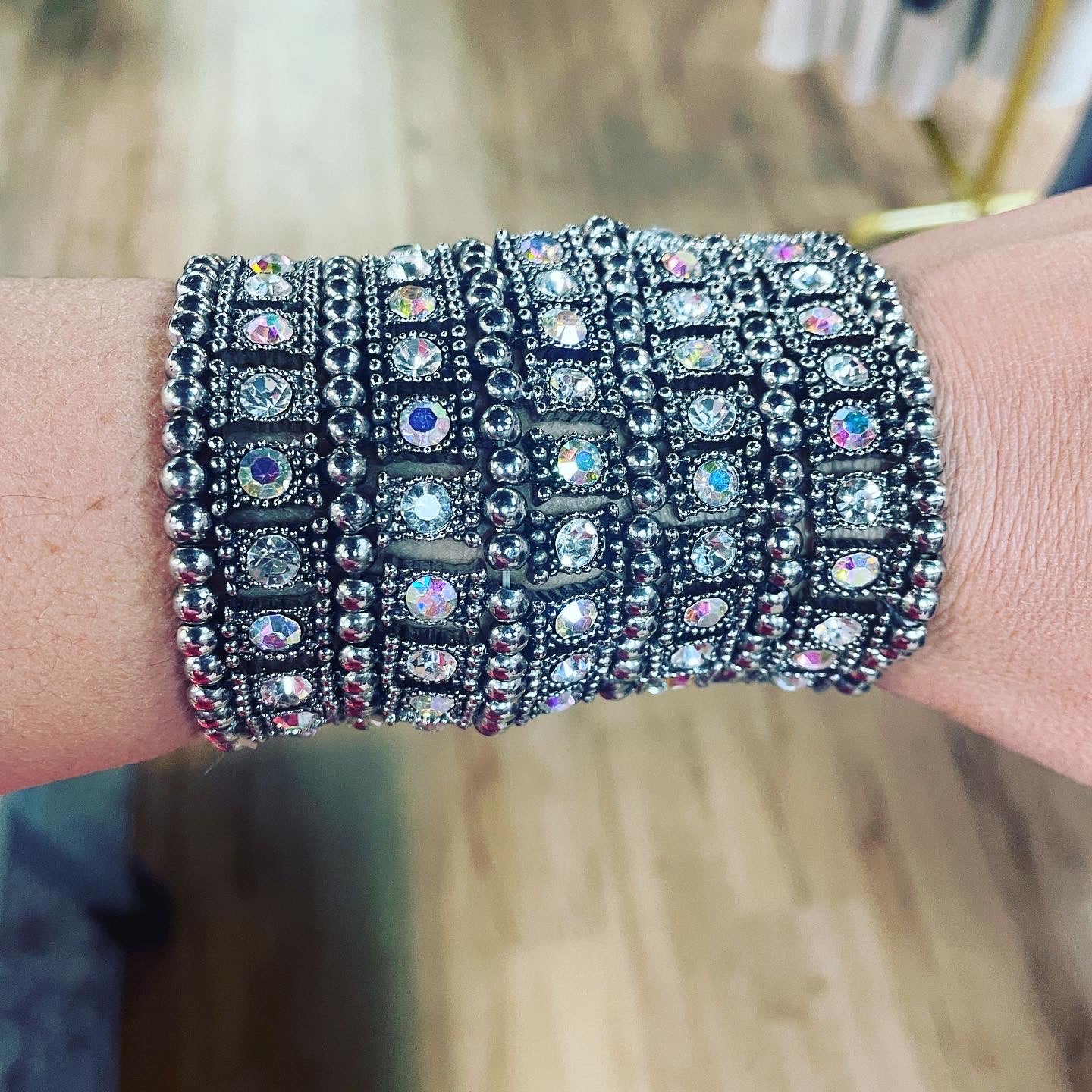 Jewel studded bracelet cuff