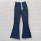 KatieJ NYC Juniors Black Kerry Flare Raw Edge Sweatpants Sweat Pant