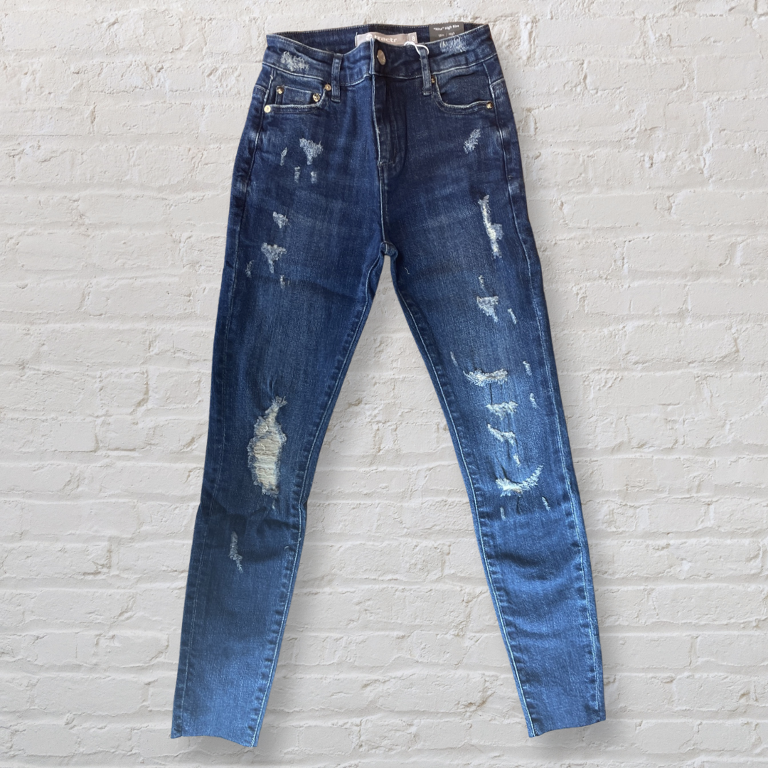 Tractr Girl High Rise Destructed Skinny Jean Jeans