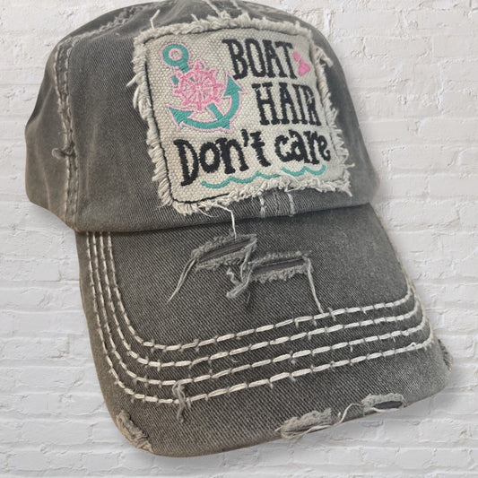 Boat Hair Don't Care Baseball Hat hat