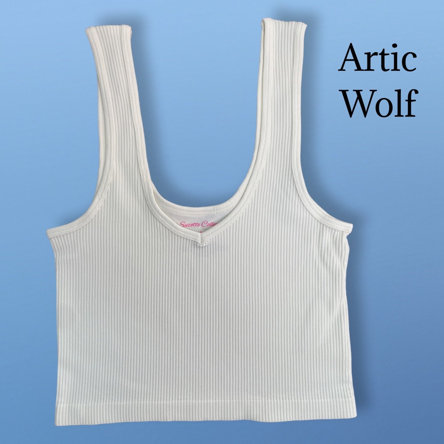 V-neck Ribbed Cropped Tank Brami Artic Wolf Clothing