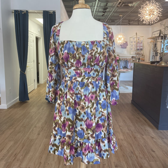 Floral Print Tie Back Mini Dress - [product_category], Minx Boutique-Southbury