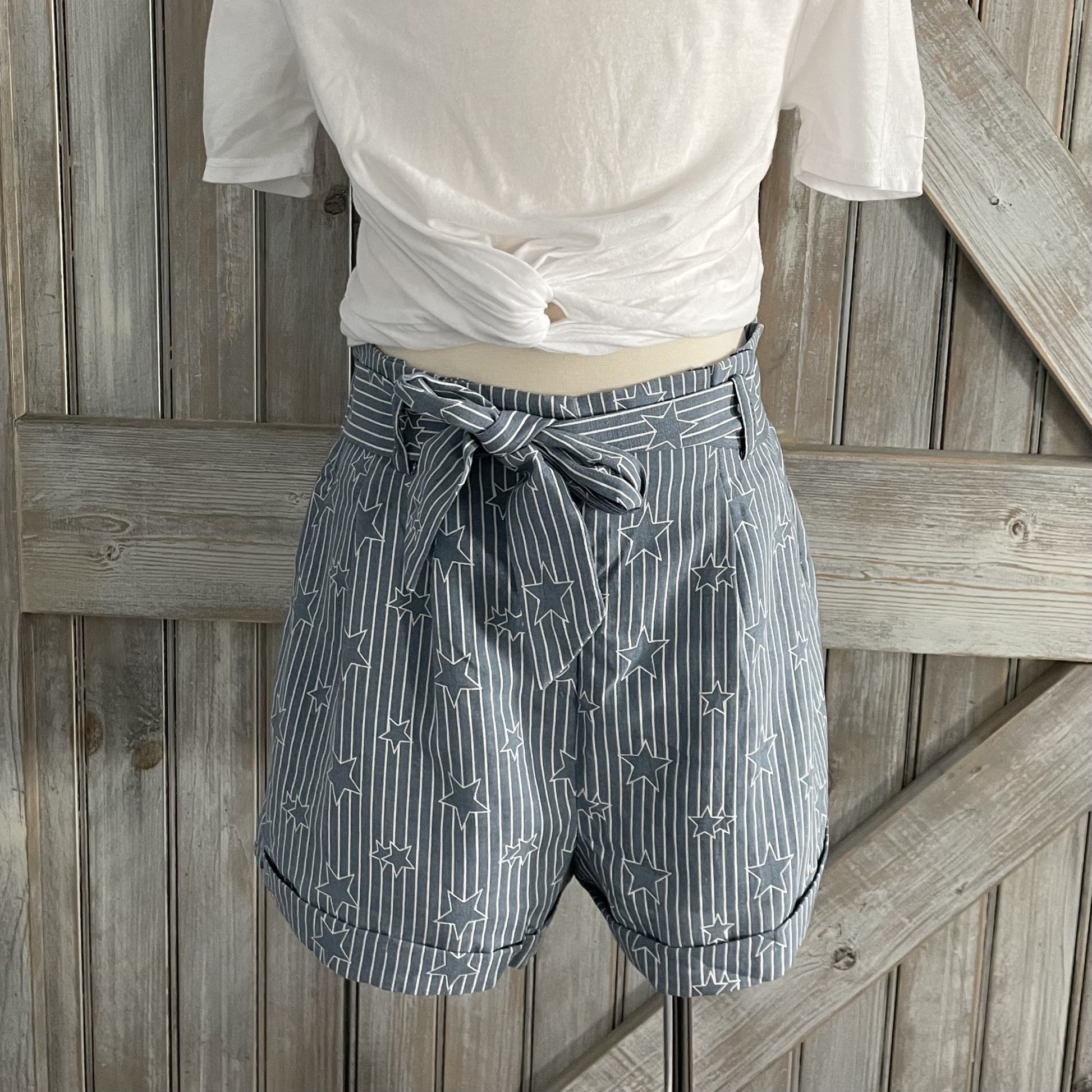 Girls Stars and Stripes Paper bag Shorts
