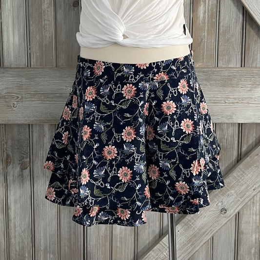 Girls Ruffle Floral Navy Shorts short