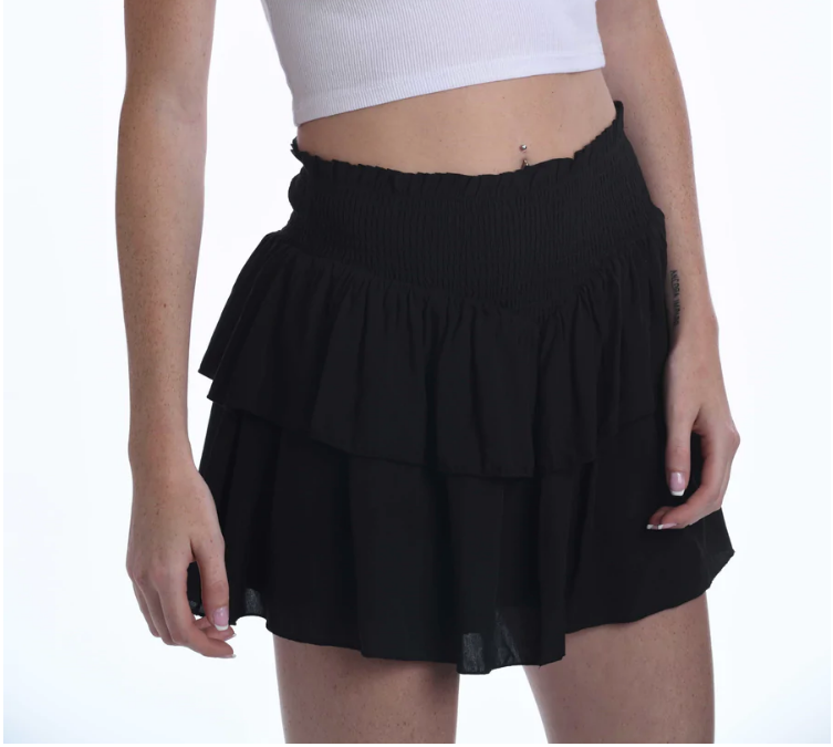 KatieJ NYC Juniors Rachel black ruffle Skirt skirt